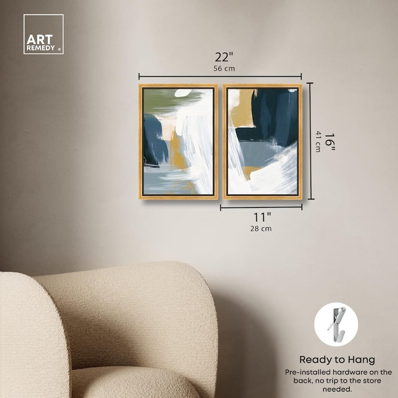 Textured Greens III Canvas Set of 2 by Art Remedy