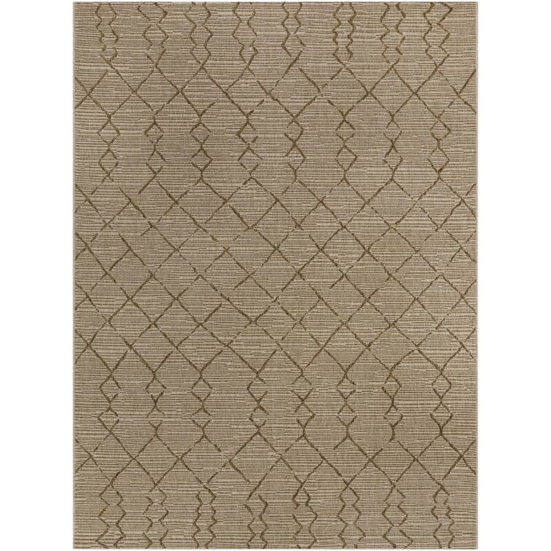 Marion Diamond Trellis Indoor/Outdoor Area Rug - 7'10" x 10' - Brown