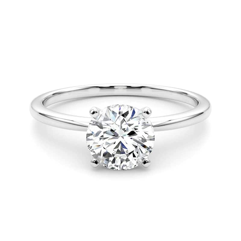 Auriya 14k Gold 1/4ctw Round Solitaire Lab Grown Diamond Engagement Ring 4-Prong Basket - White - 4