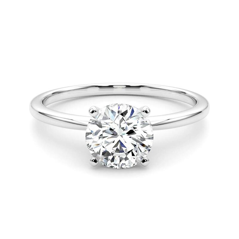 Auriya Platinum Gold 3/4ctw Round Solitaire Lab Grown Diamond Engagement Ring 4-Prong Basket - White - 9