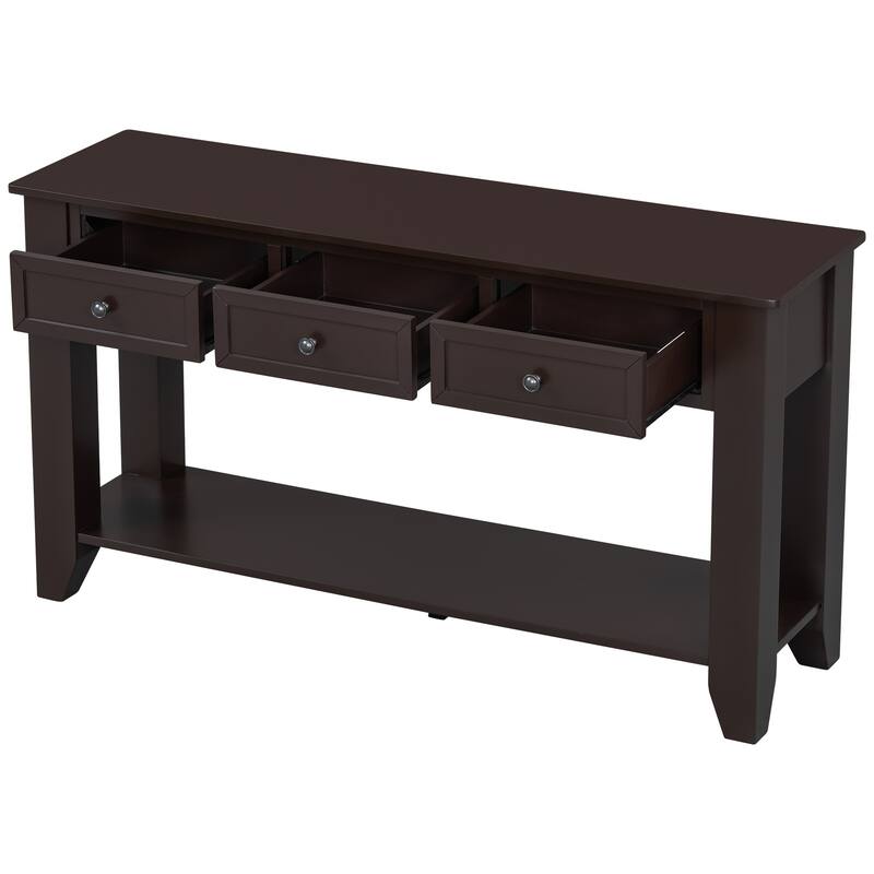 55.4" Modern Entryway Console Table with 3 Storage Drawers