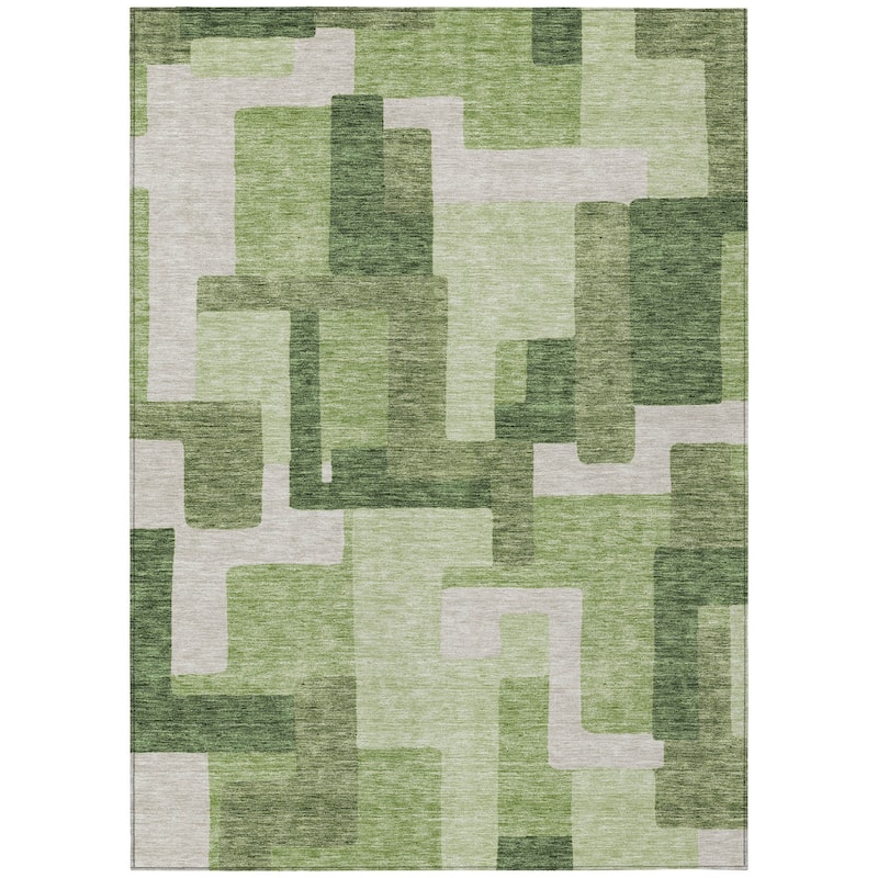 HomeRoots Abstract Transitional Rectangle Outdoor Rug