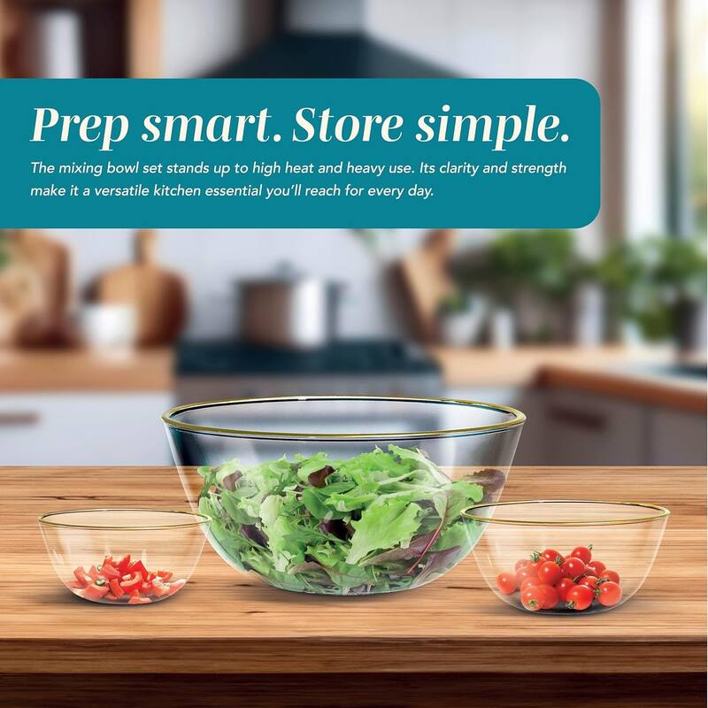 COOK WITH COLOR 12 Pc Glass Nesting Mixing Bowl Set with Lids for Cooking and Prep