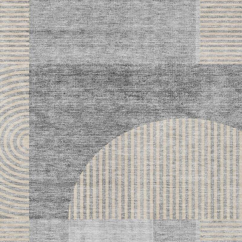 HomeRoots Geometric Transitional Rectangle Outdoor Rug