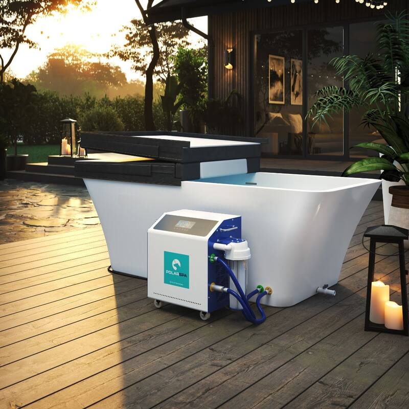 PULSE PolarSpa 67 inch Cold Plunge Tub with Chiller and Heater, Filtration System and Cover
