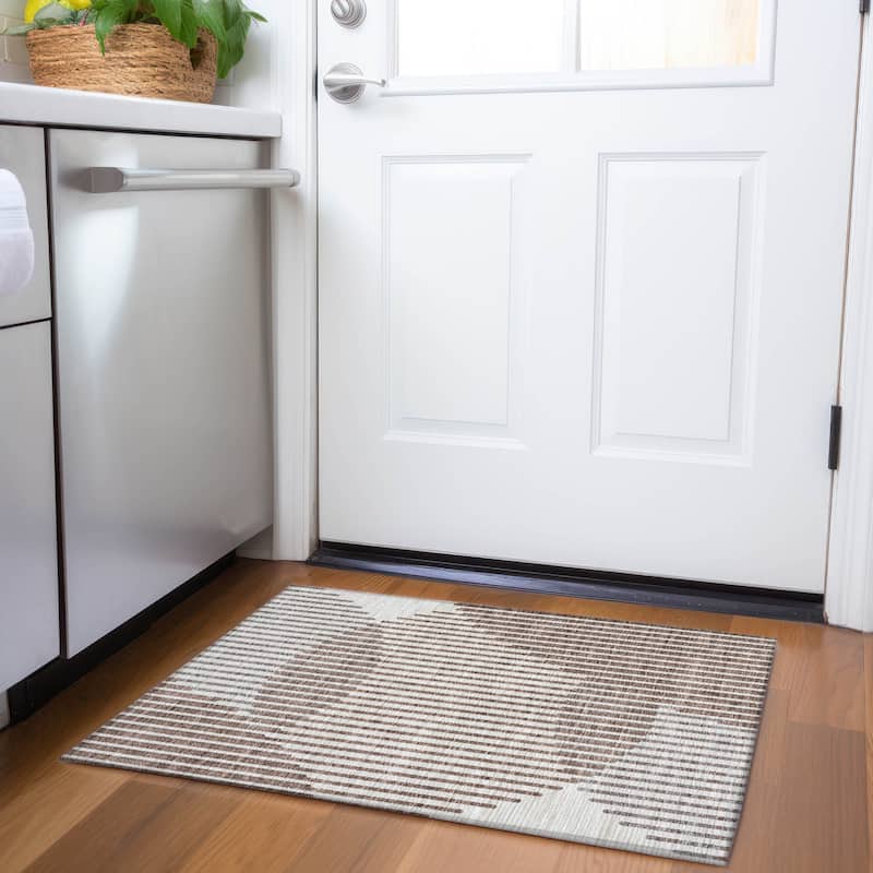 Premium Washable Super Soft Modern Allure Mayfield Rug - Brown - 1'8" x 2'6"