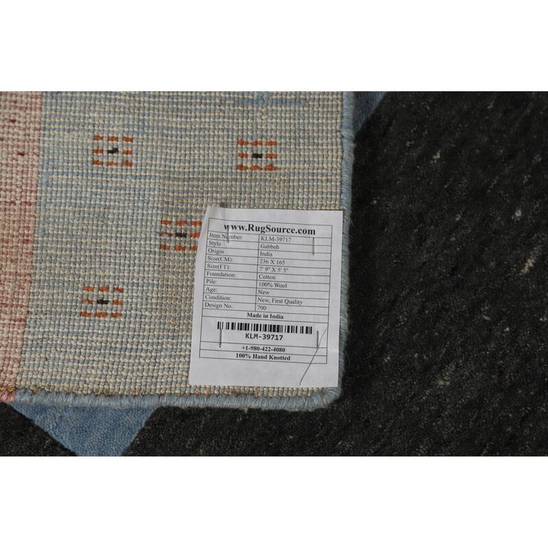 Gabbeh Indian Rug Hand-Knotted Wool Carpet - 5'5" x 7'9"