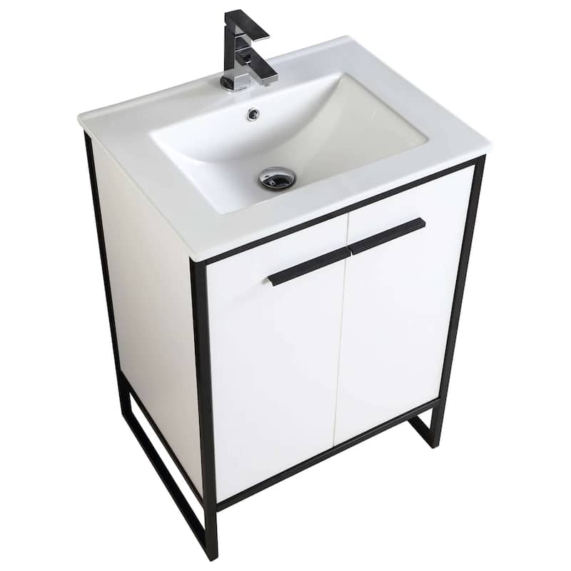 Vdara 24" Silver Gray Bathroom Vanity Cabinet Set