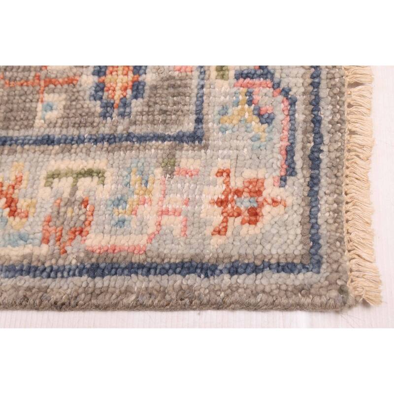 ECARPETGALLERY Hand-knotted Modern Oushak Dark Grey Wool Rug - 3'0 x 5'0