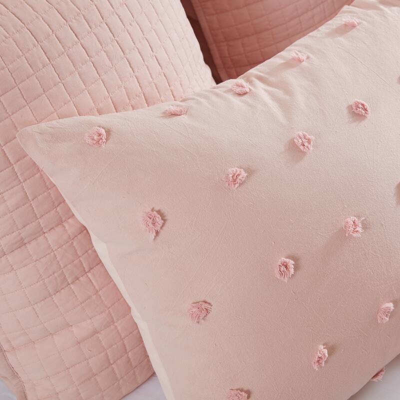 Intelligent Design Maize Cotton Jacquard Duvet Cover Set with Euro Shams and Throw Pillows