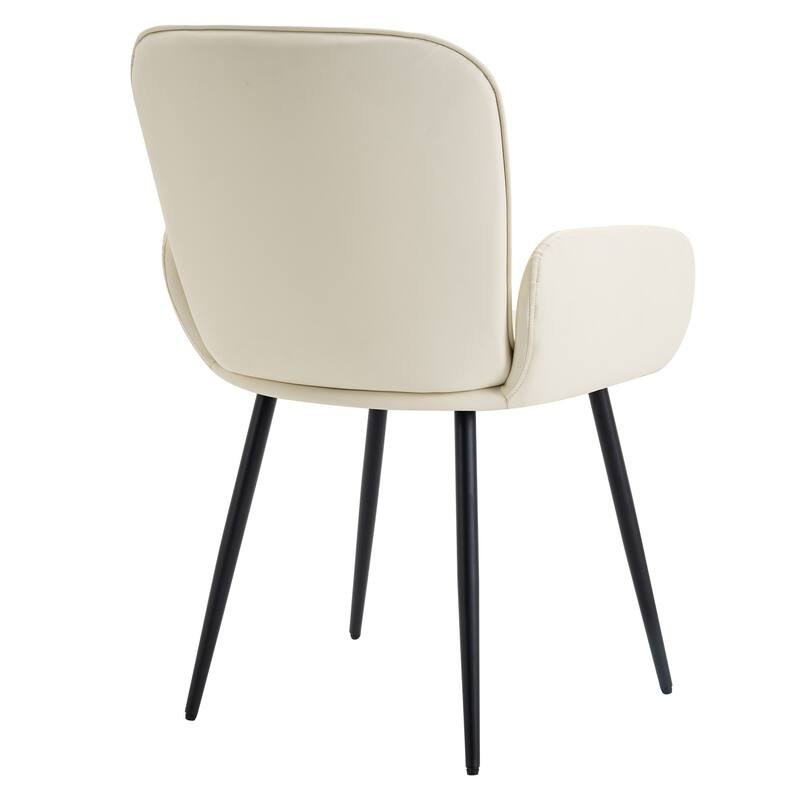 Set of 2 Cat-Scratch Resistant Dining Chairs with Gold Metal Legs