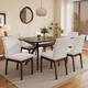Option Black + Dark Walnut,Light beige 7 Piece Set
