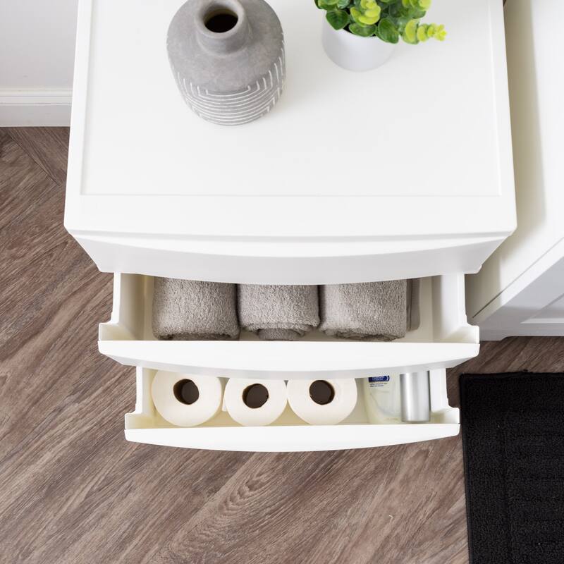 IRIS USA® Nesting Stacking Wide Chest 29.5 Qt - White - Set of 2