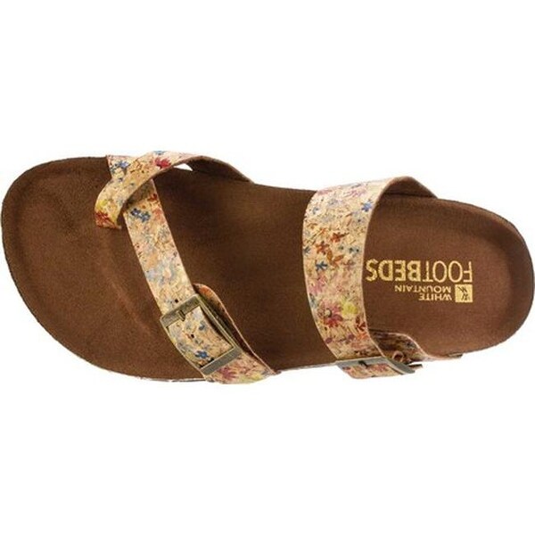white mountain floral sandals