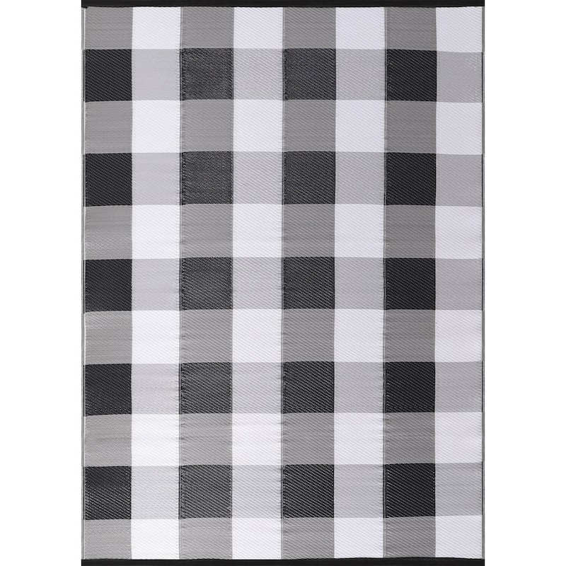 Beverly Rug Buffalo Plaid Outdoor Rug Waterproof for Patio, RV Camping