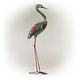 preview thumbnail 9 of 10, Alpine Corporation 40" Tall Outdoor Rustic Metal Crane Statue Yard Art Decoration