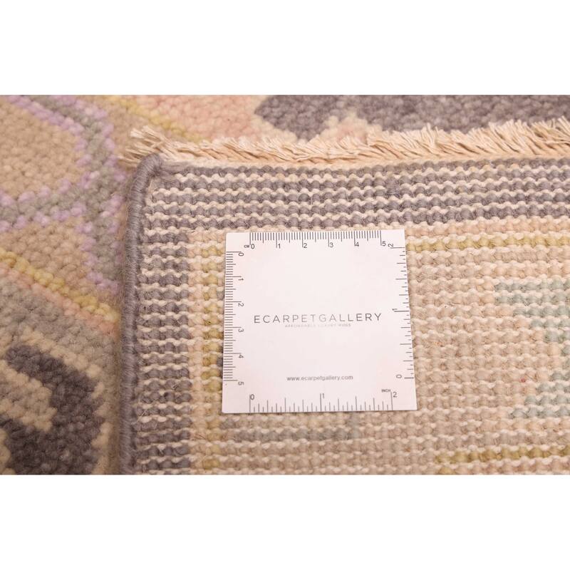 ECARPETGALLERY Hand-knotted Modern Oushak Dark Grey Wool Rug - 9'0 x 11'9