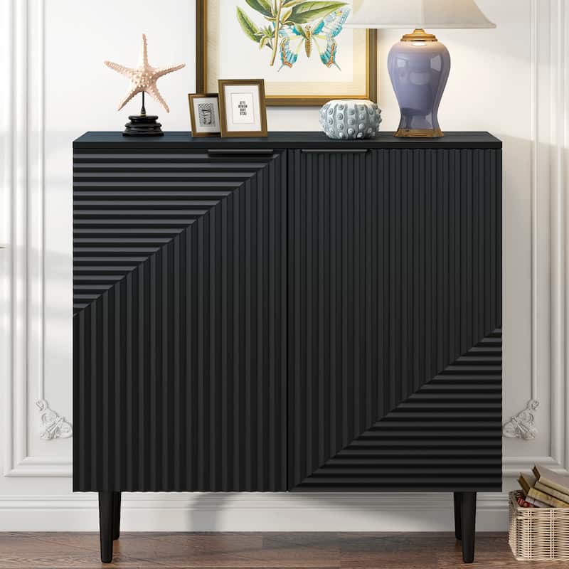 Modern Storage Cabinet with Adjustable Shelves, Buffet Cabinets Large Sideboard w/ 3 Drawers, 2 Door for Kitchen, Entryway