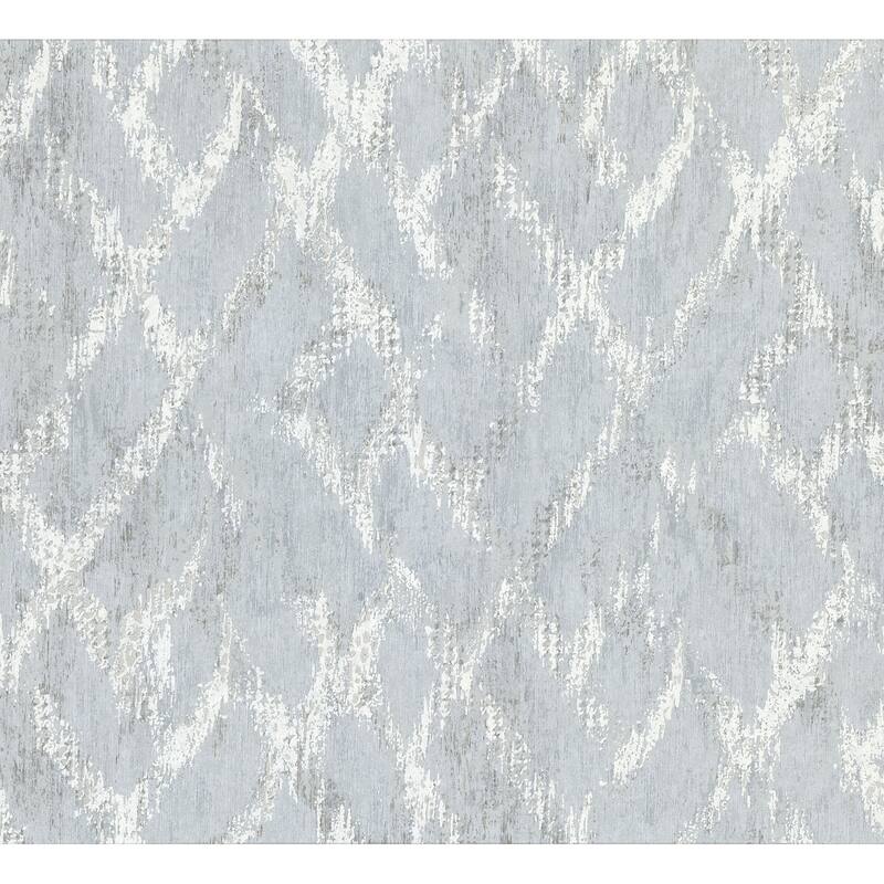 Michael, Bunter Grey Distressed Geometric, 33' L X 21" W, Wallpaper Roll - Silver