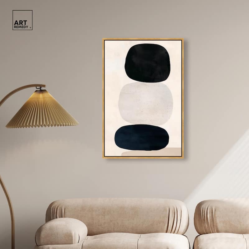 Pebble Pillars I Canvas by Art Remedy