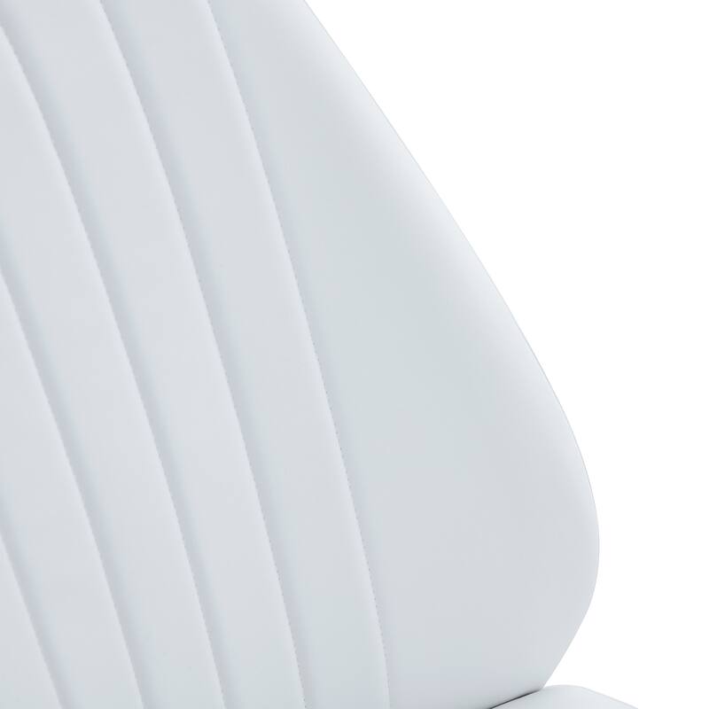 Roomfitters PU Dining Chairs with Extended Backrest and Silver Metal Legs, Modern Upholstered Set of 8