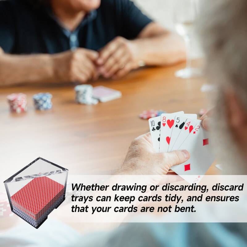 GSE™ 4-Deck Acrylic Blackjack Discard Tray, Casino Grade Discard Holder for Blackjack and Playing Card Games