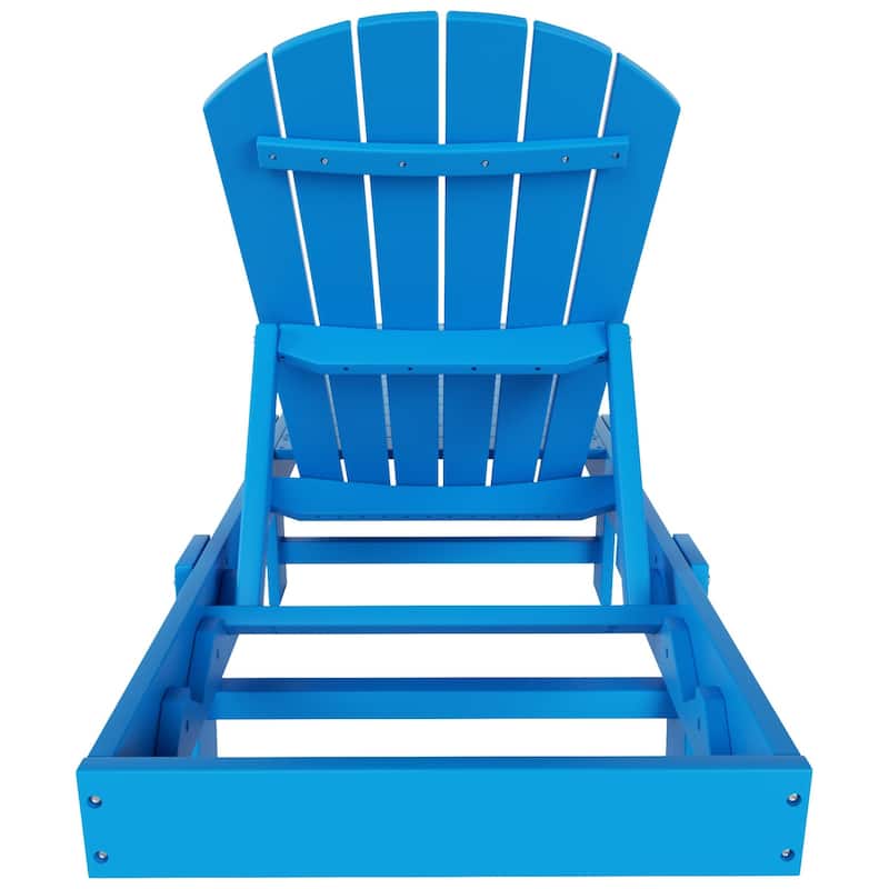 Altura Armless Poly Eco-Friendly All Weather Reclining Chaise Lounge with Side Table Set (3-Piece Set)