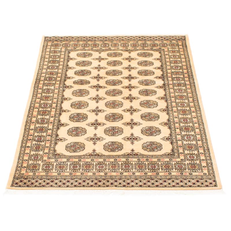 ECARPETGALLERY Hand-knotted Peshawar Bokhara Beige Wool Rug - 4'8 x 6'10