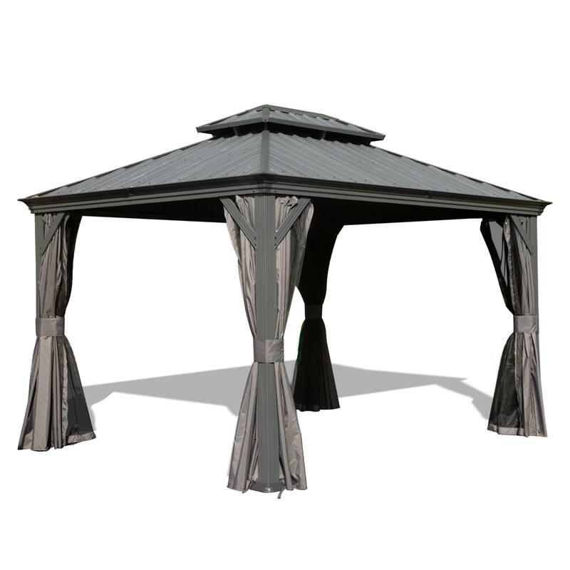 Domi Hardtop Gazebo with Galvanized Steel Double Roof and Aluminum Frame