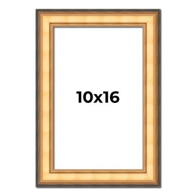 10x16 Frame Gold Plein Aire Solid Wood Picture Frame Width 2 Inches |