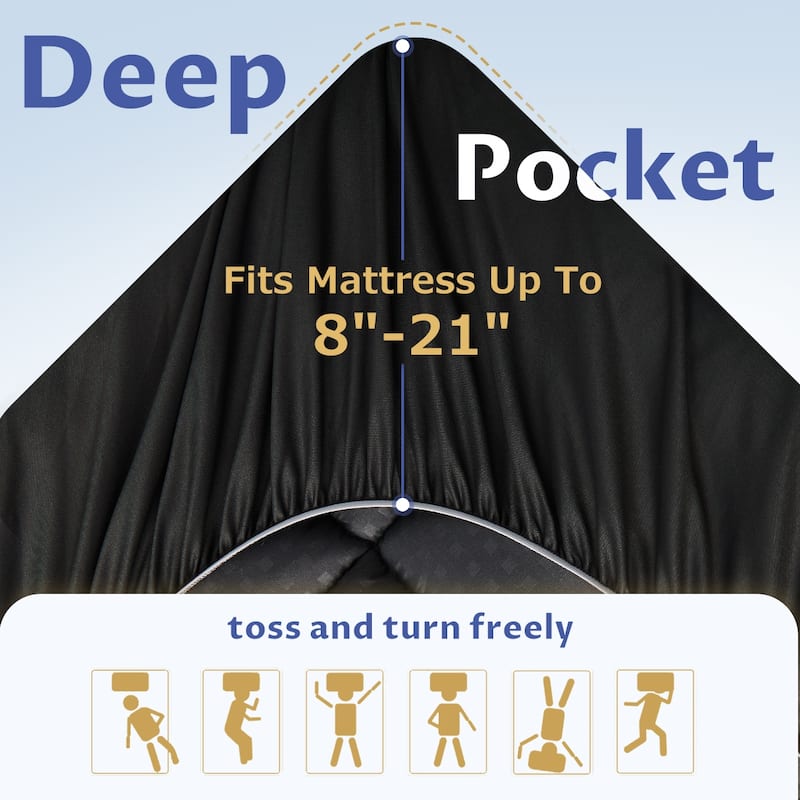 Soft Washable Embossed Square Pattern Fitted Mattress With Deep Pocket