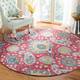 SAFAVIEH Madison Belle Vintage Paisley Pattern Area Rug - 6'7" x 6'7" Round - Fuchsia/Gold