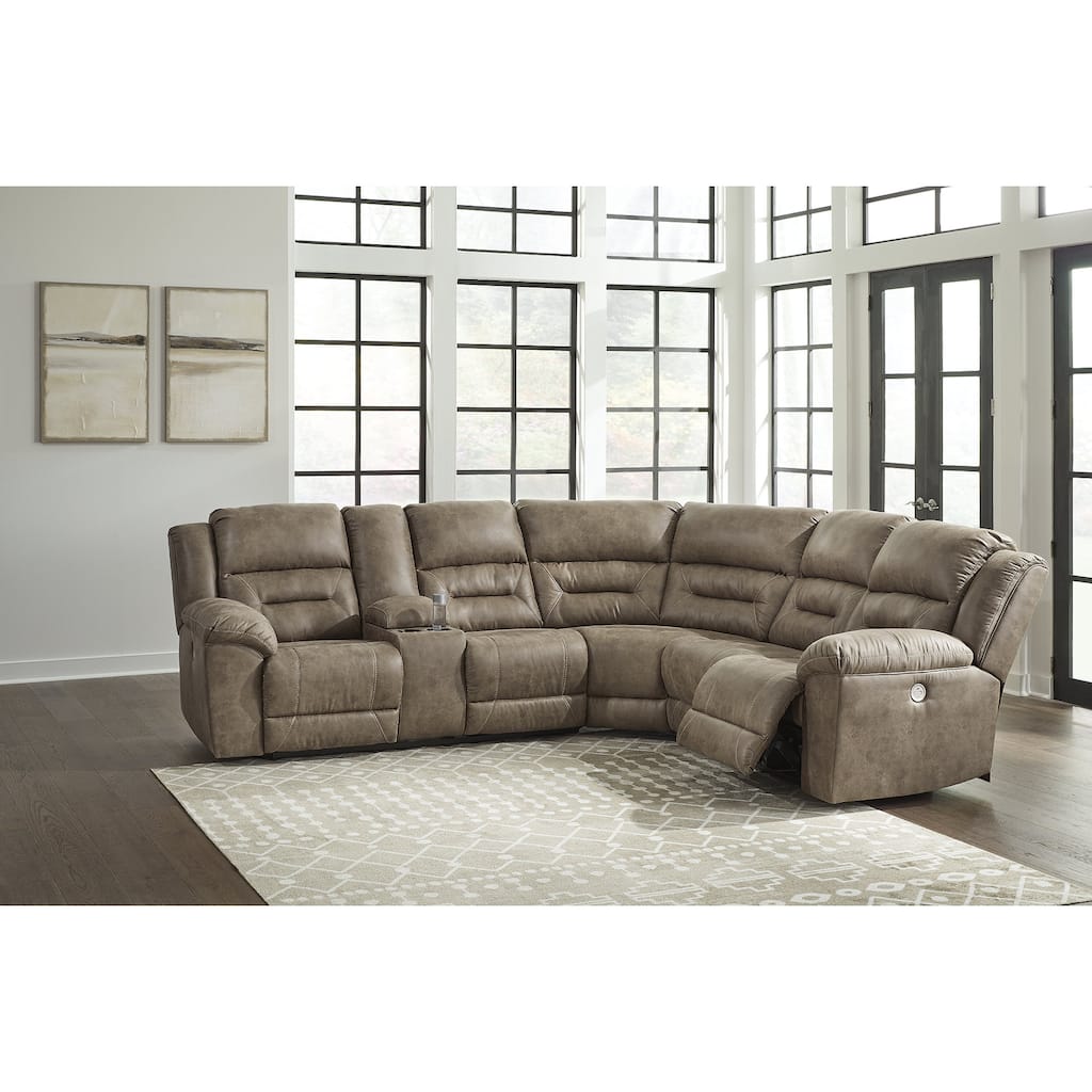 Signature Design by Ashley Ravenel Brown 3-Piece Power Reclining Sectional - 106"W x 93"D x 43"H