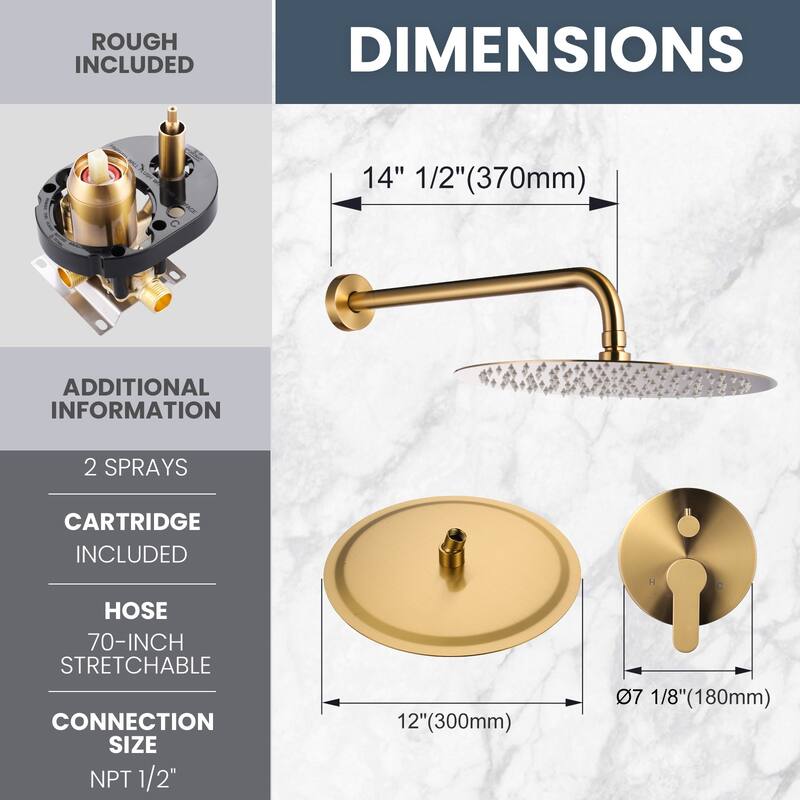 WOWOW Wall Mount 9-Spray Shower Faucet with Handshower