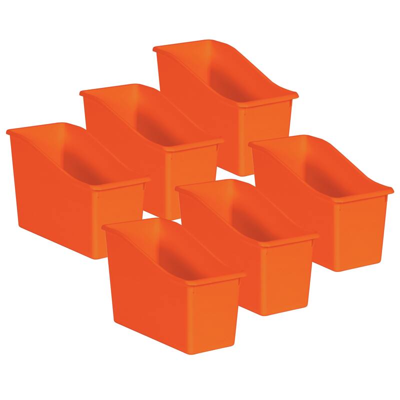 Teacher Created Resources Orange Plastic Book Bin, Pack of 6