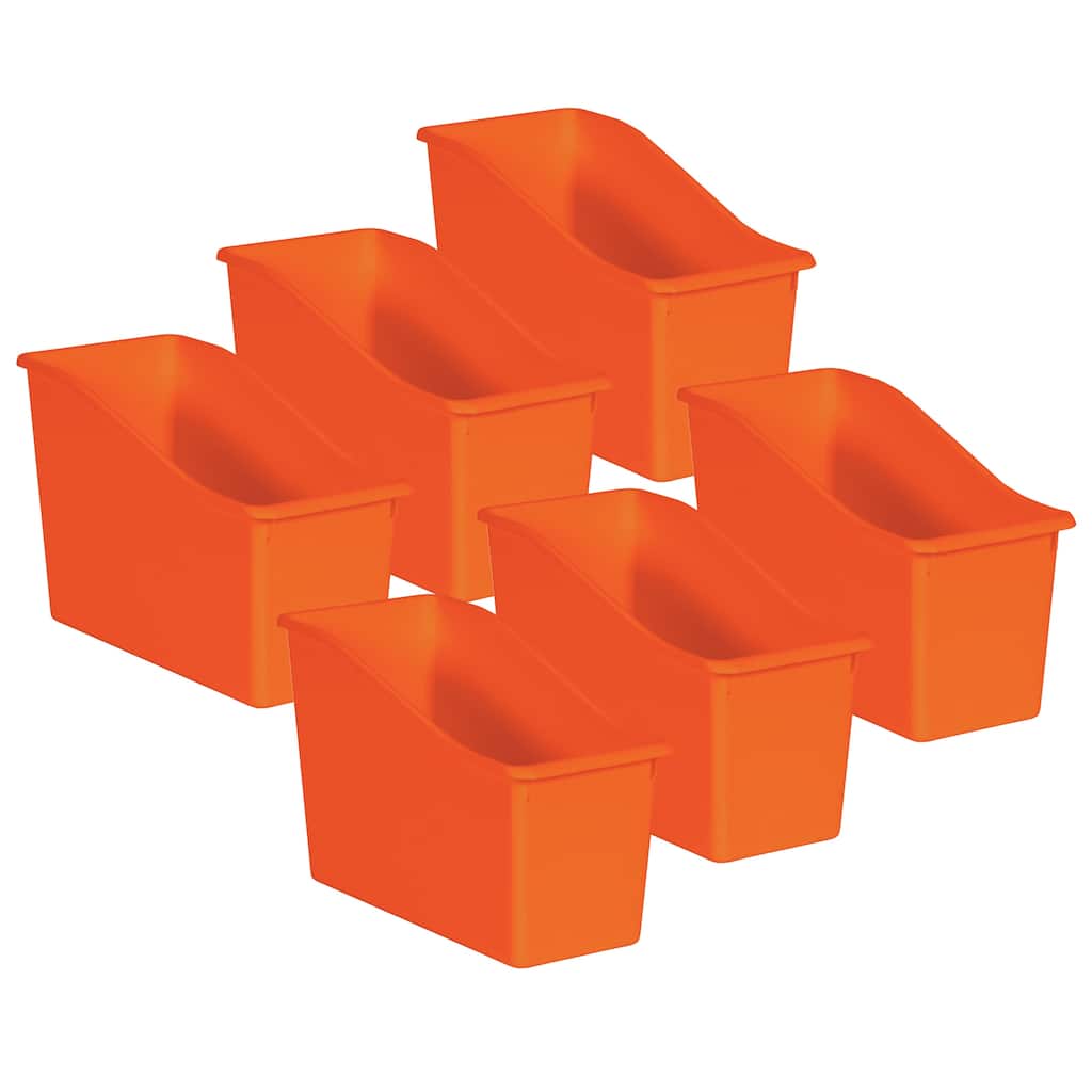 Teacher Created Resources Orange Plastic Book Bin, Pack of 6