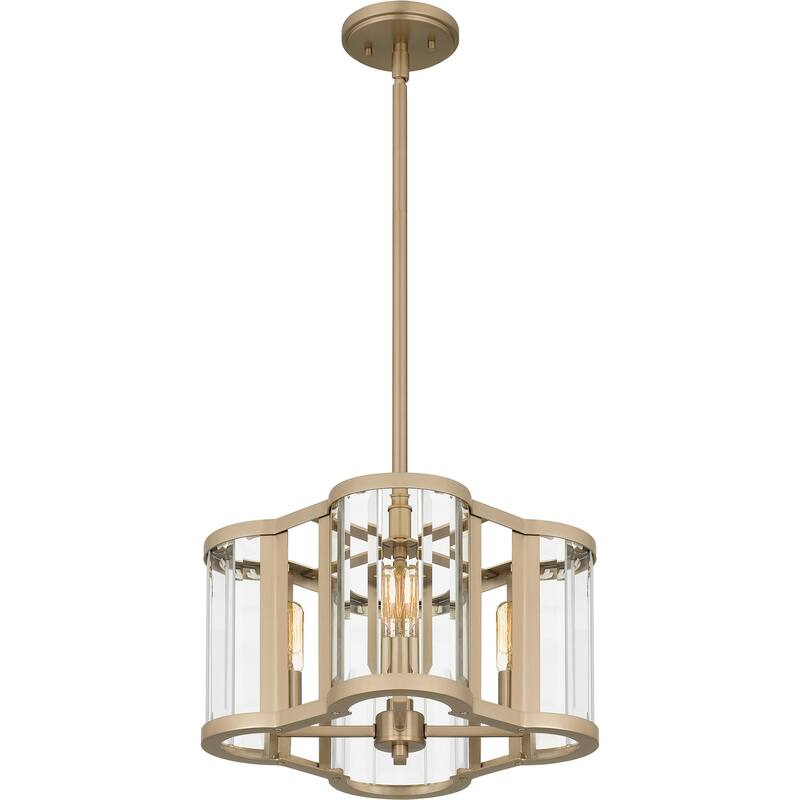 Bronze Gold Four Light Pendant from the Quoizel Pendant Collection