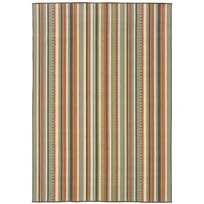 Nantes Green Blue Geometric Abstract Outdoor Casual Area Rug