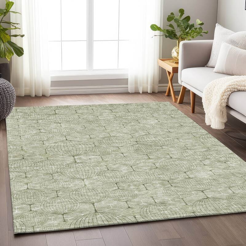 Premium Washable Super Soft Modern Chic Stripe Mayfield Rug - Aloe - 10' x 14' - Rectangle