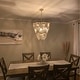 preview thumbnail 2 of 7, 19.7" Wide Beige Layered Wood Beaded Chandelier with 4-Light