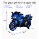 preview thumbnail 28 of 56, Electric Kids Motorcycle Ride-On Toy with Training Wheels, Music, and Foot Brake for Ages 3+ Blue