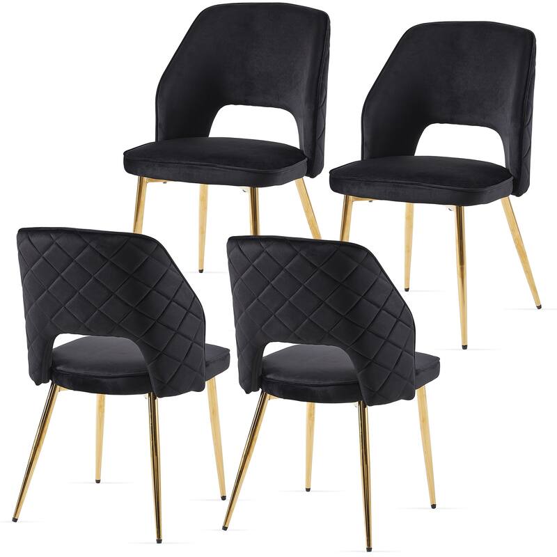 Velvet Dining Chairs with Metal Legs