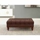 preview thumbnail 1 of 7, Hydeline Aliso Top Grain Leather Ottoman Pecan Brown