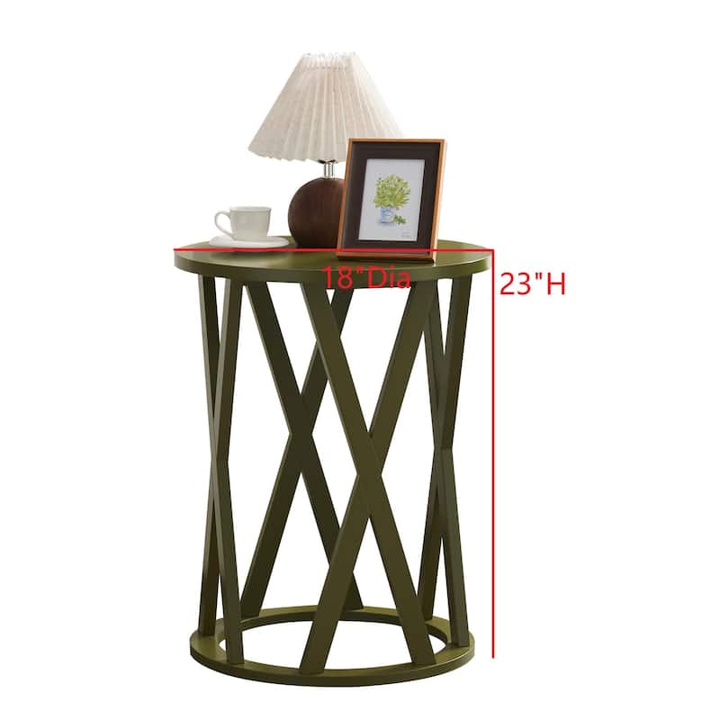 Vienna Collection Wood Side Table with X-Base or Half-Moon Design