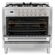 preview thumbnail 7 of 12, Cosmo 36 in. 3.8 cu. ft. Single Oven Gas Range with 5 Burner Cooktop and Heavy Duty Cast Iron Grates in Stainless Steel