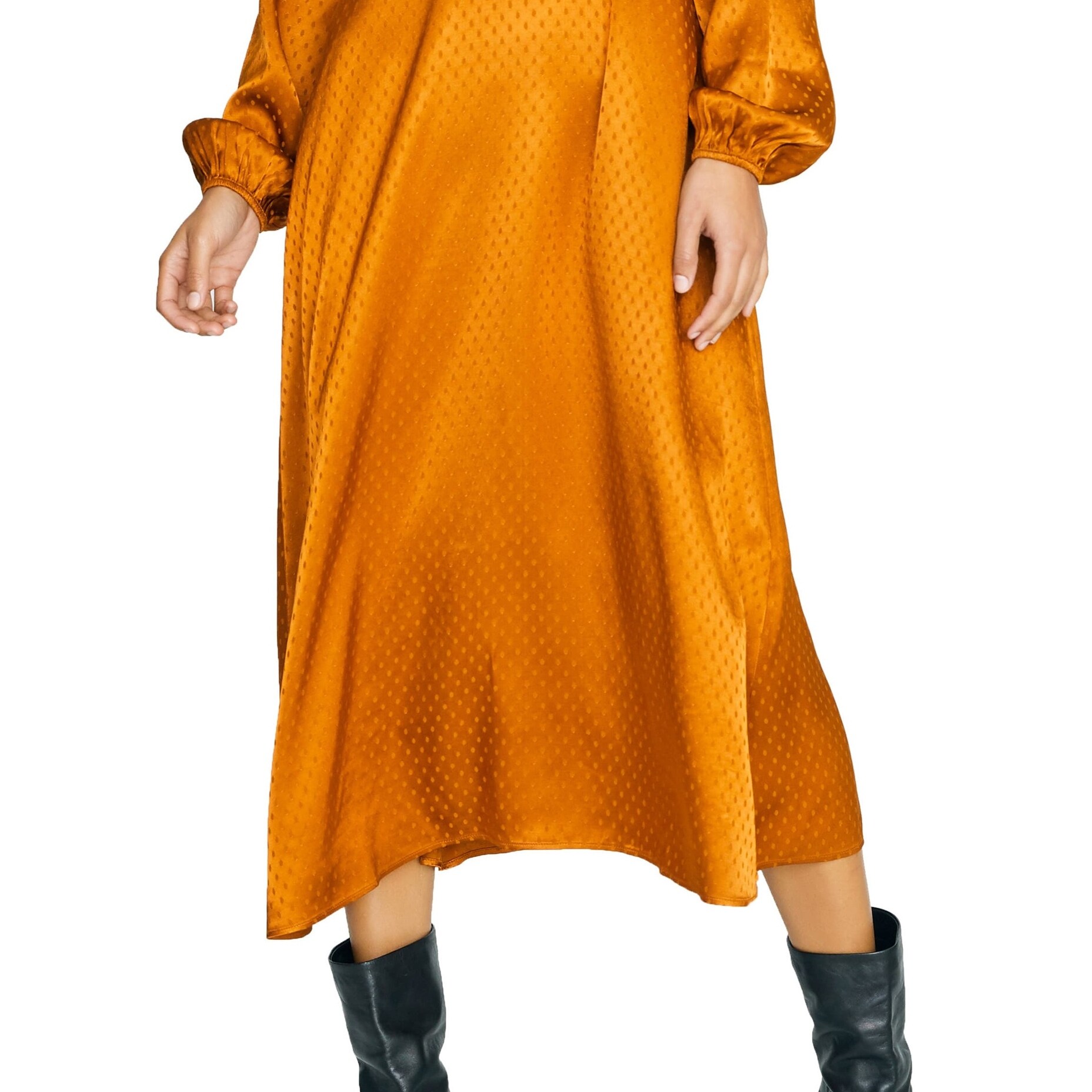 Sanctuary Women's Polka Dot Long Sleeve V Neck Below the Knee Fit Flare  Dress Yellow Size 2 - Bed Bath & Beyond - 40582879