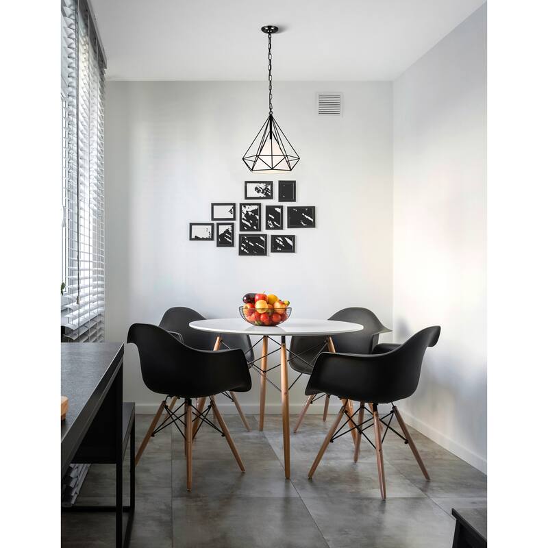 Diamond 1 Light Down Pendant With Black Finish