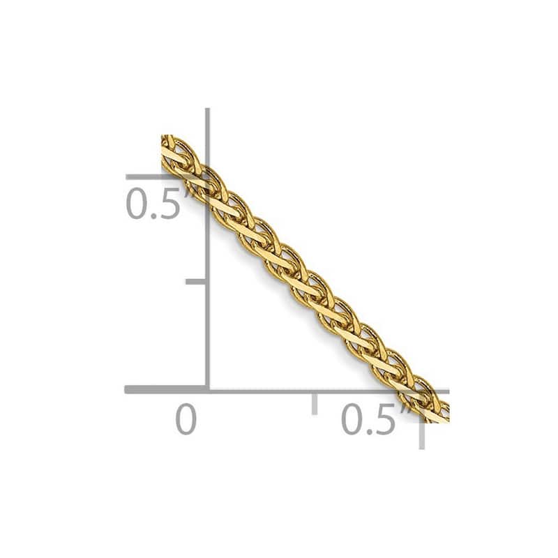 Curata 14k Yellow Gold Polished 1.8mm Flat Wheat Chain Bracelet 7 Inch Lobster Claw