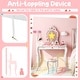 preview thumbnail 8 of 7, 2 in 1 Children Pretend Makeup Vanity Set with Removable Mirror and Storage Drawer-White - 28.5"L x 14"W x 42"H