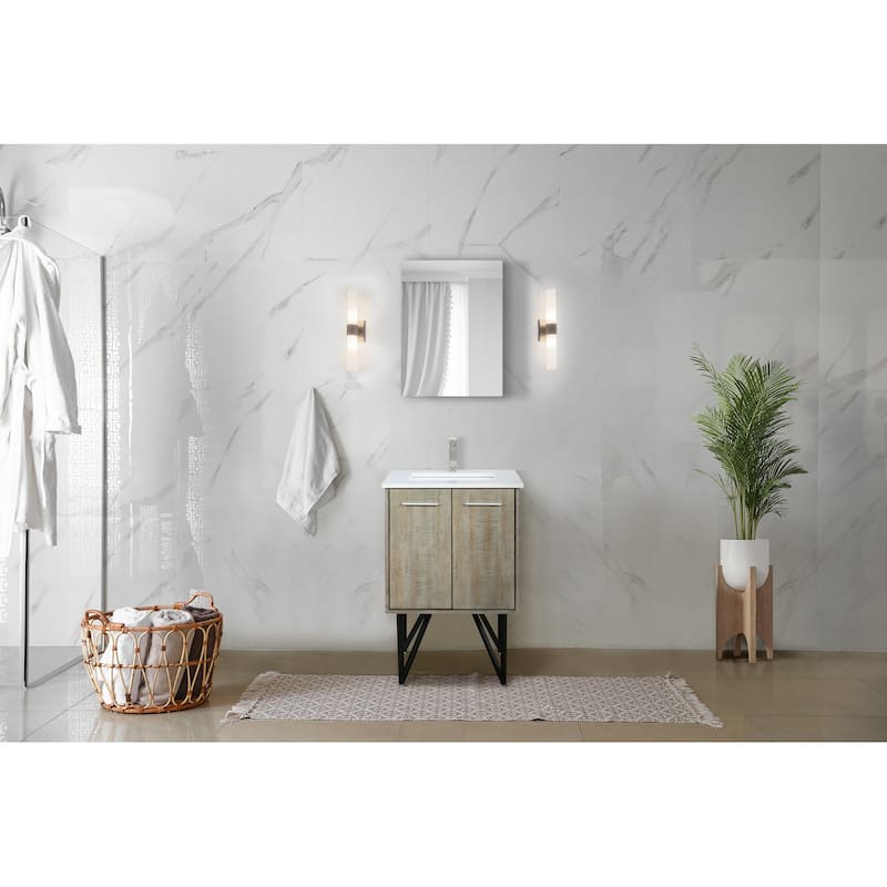 Lancy 24 in W x 20 in D Rustic Acacia Bath Vanity and Cultured Marble Top